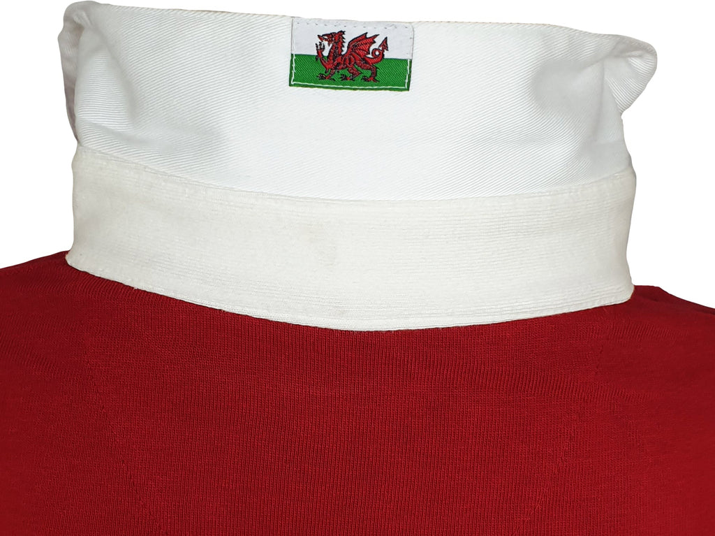 Mens Retro Wales Rugby Shirt Mens Wales Long Sleeve Rugby Shirt