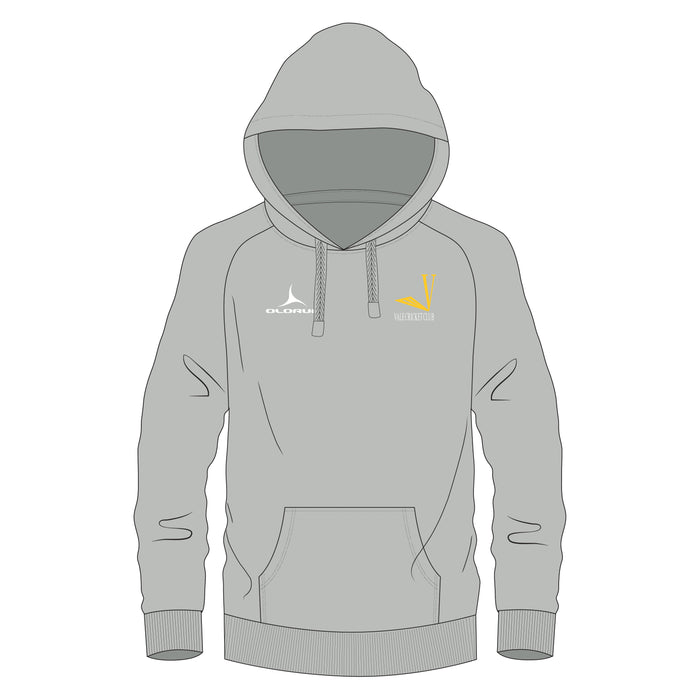 Vale Cricket Club Cotton Rich Adults Hoodie - Heather Grey