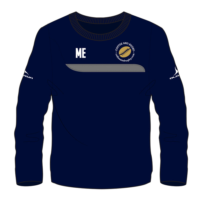 Coffee and Rugby Kid's Tempo Training Top - Navy/Silver