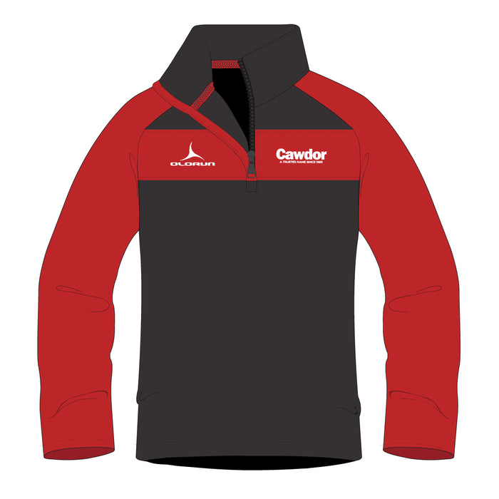Cawdor Cars Adult's 1/4 Zip Midlayer - Black/Red