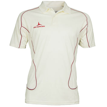 Olorun Men's Cricket Short Sleeve Polo Red