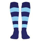 St Clears RFC Hooped Socks Navy/Sky