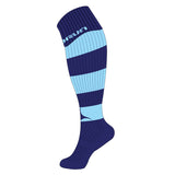 St Clears RFC Hooped Socks Navy/Sky