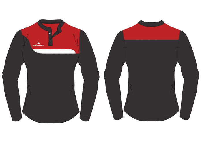 Olorun Tempo Women's Long Sleeve Rugby Shirt Grandad Collar