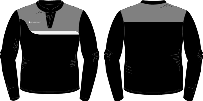 Olorun Tempo Men's Long Sleeve Rugby Shirt Grandad Collar