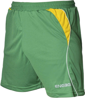 Engage Premium Kids' Football Shorts Emerald/Yellow/White (Fast Delivery)