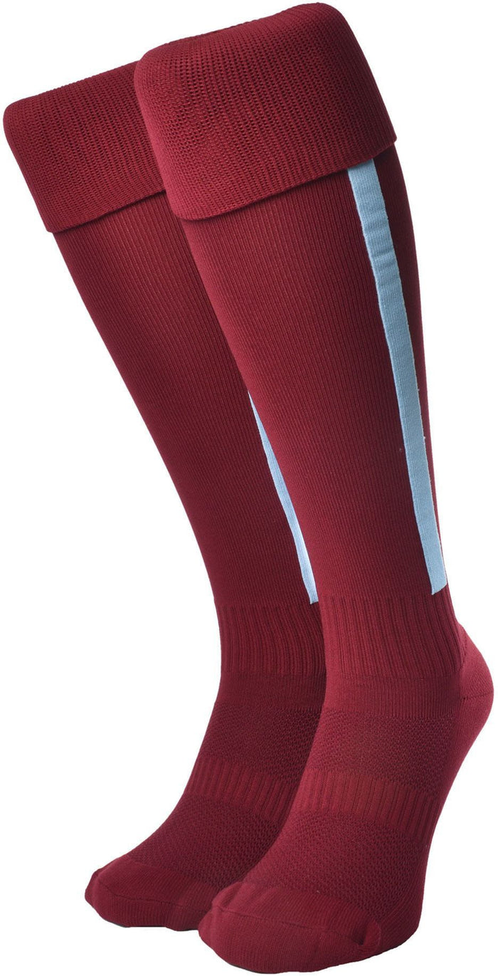 Olorun Euro Striped Socks Burgundy/Sky (Fast Delivery)