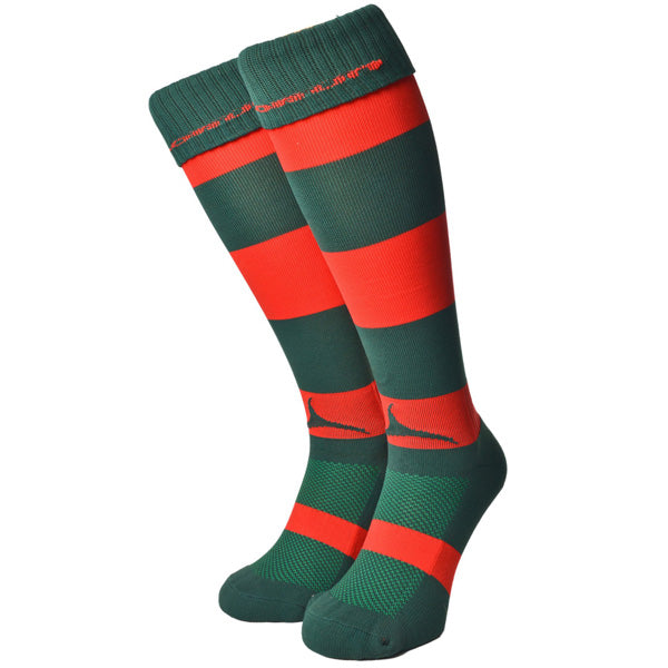 Tasker Milward School Hooped Socks - Bottle/Red