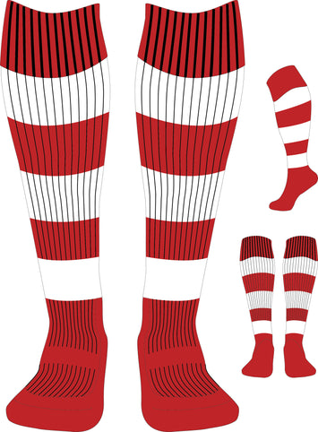 Llandovery RFC Hooped Socks Red/White