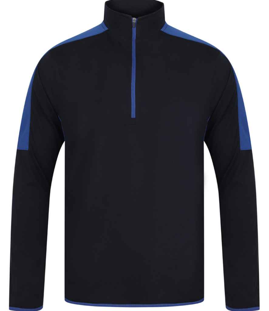 Contrast Zip Neck Midlayer Top