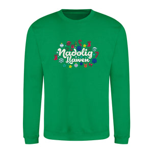 Nadolig Llawen Jumper - Green