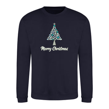 Merry Christmas 'Tree Design' Jumper - Navy
