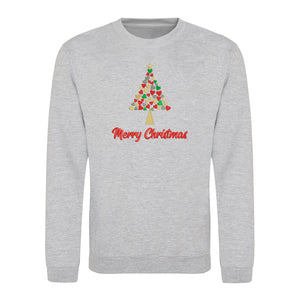 Merry Christmas 'Tree Design' Jumper - Heather Grey