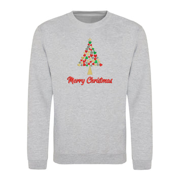 Merry Christmas 'Tree Design' Jumper - Heather Grey