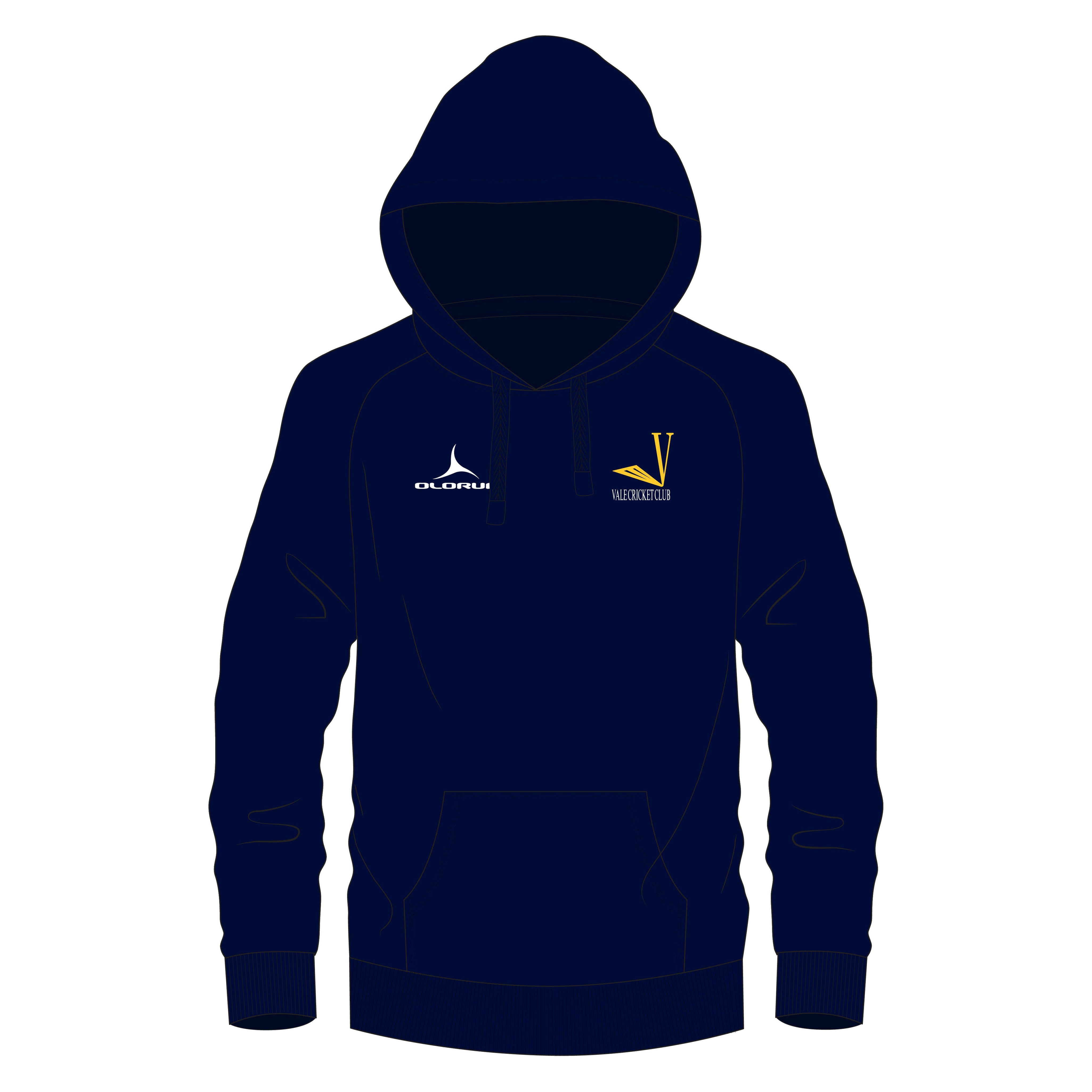 Vale Cricket Club Cotton Rich Adults Hoodie - Navy