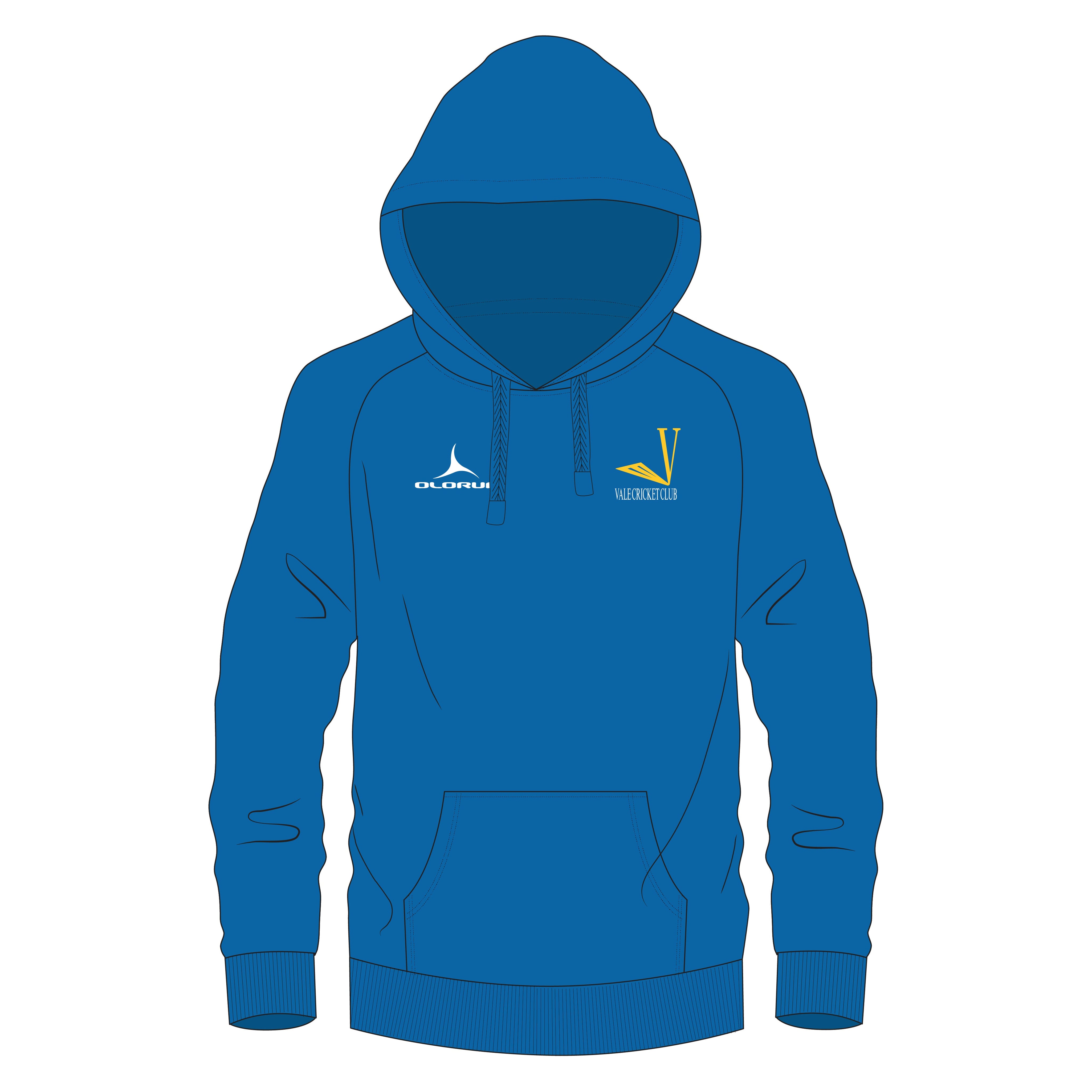 Vale Cricket Club Cotton Rich Adults Hoodie - Royal Blue