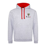 Ar y Gorwel Kids Heather Grey/Red Hoodie