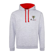 Ar y Gorwel Adults Heather Grey/Red Hoodie