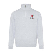 Ar y Gorwel Adults Heather Grey Zip Neck Sweatshirt