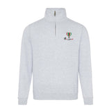Ar y Gorwel Adults Heather Grey Zip Neck Sweatshirt