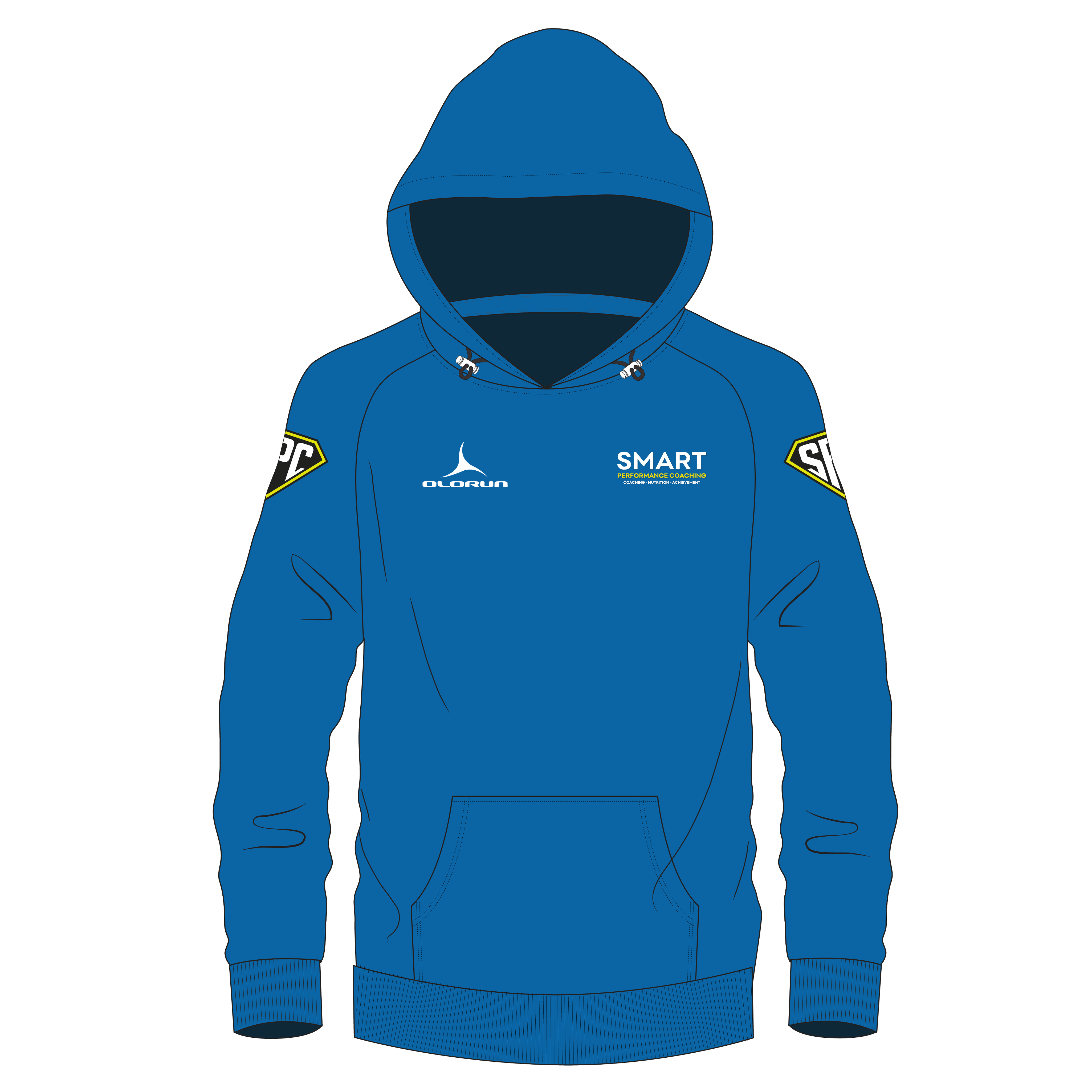 Smart Performance Coaching Hoodie - Black/Blue WITH LEADER