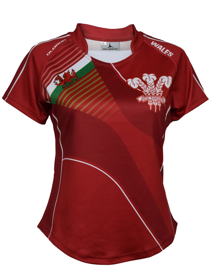 Olorun Wales Home Nations Ladies Exofit Sublimated Rugby Shirt 08-20