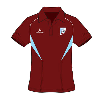 Mersham Sports Club Adult's Flux Polo Shirt - Burgundy/Sky/White