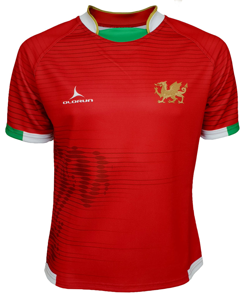 Olorun Contour Wales Home Nations Rugby Shirt ( Home Design Red