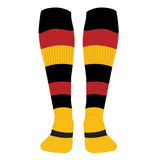 Carmarthen Quins RFC Hooped Socks Black/Red/Amber