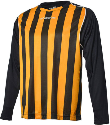 Engage Pro-Stripe Football Shirt Amber/Black/White (Fast Delivery)