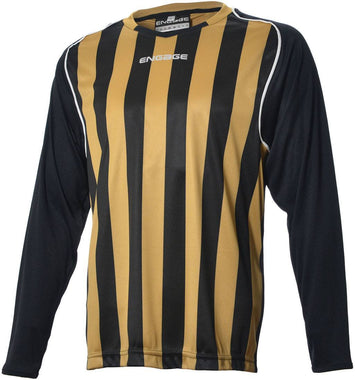 Engage Pro-Stripe Men's Football Shirt  Black/Bronze/White (Fast Delivery)