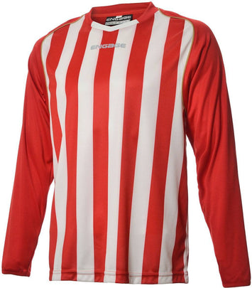 Engage Pro-Stripe Red/White/Bronze Football Shirt  (Fast Delivery)