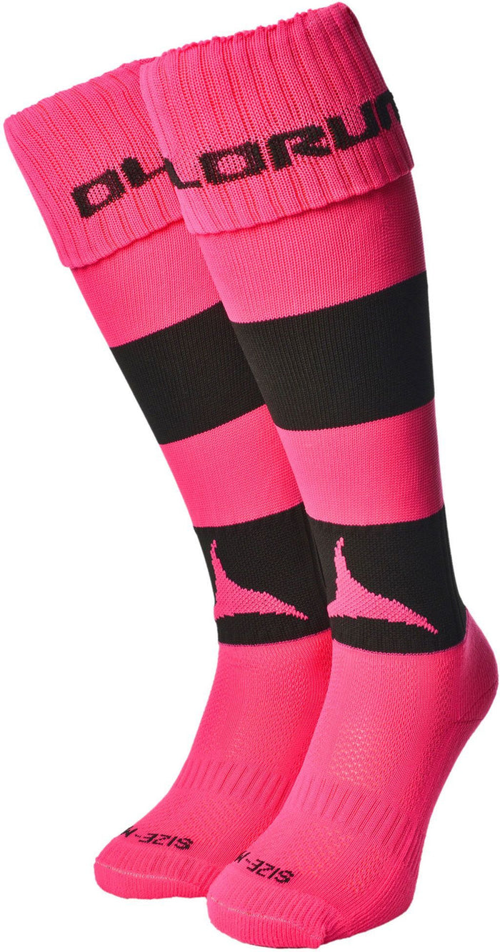 Olorun Hooped Socks Hot Pink/Black (Fast Delivery)